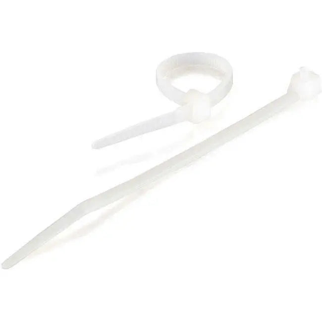 C2G 11.5-inch White Cable Ties - 100-Pack for Cable Management and Bundling