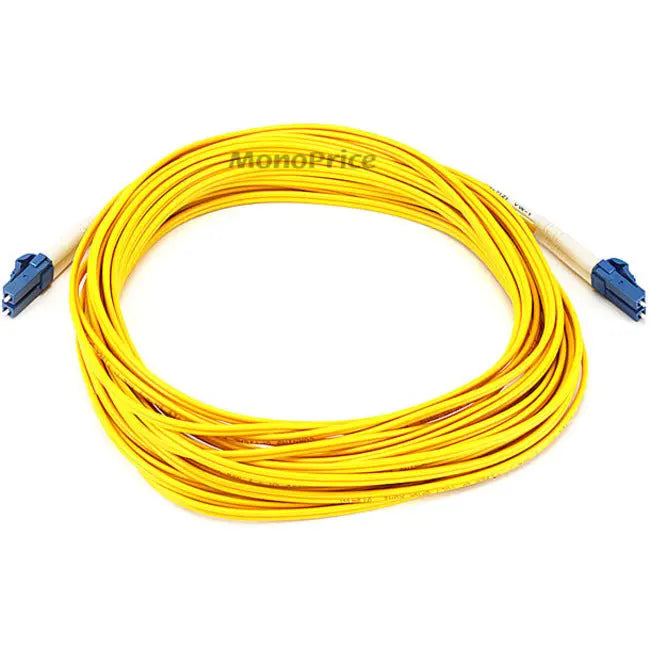 Monoprice Fiber Optic Cable LC/LC Single Mode Duplex - 10 Meters - Yellow