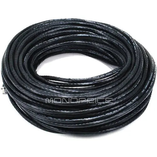 Monoprice 100FT 24AWG Cat6 Ethernet Cable - Black, 550MHz UTP Network Cable with Gold Connectors