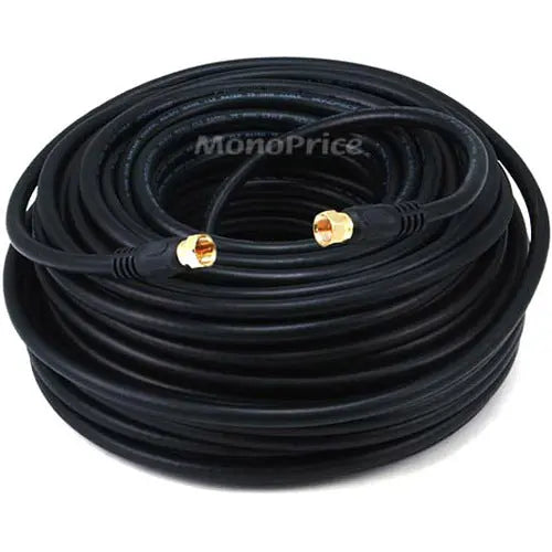 Monoprice Coaxial Network Cable - Reliable Black Ethernet and Coaxial Connection
