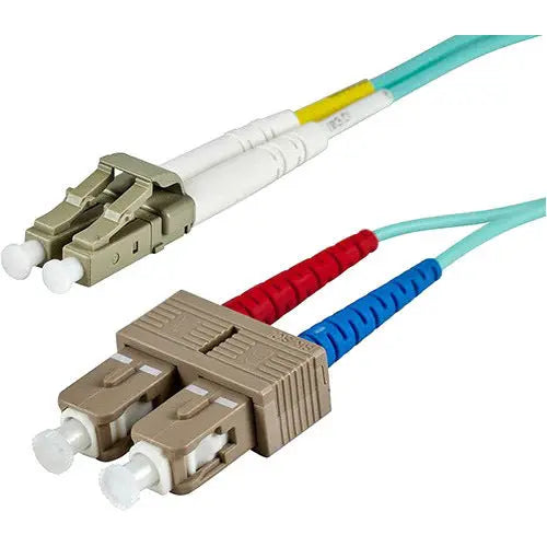 Monoprice 10Gb Fiber Optic Cable LC/SC Multi Mode Duplex - 2 Meters Aqua
