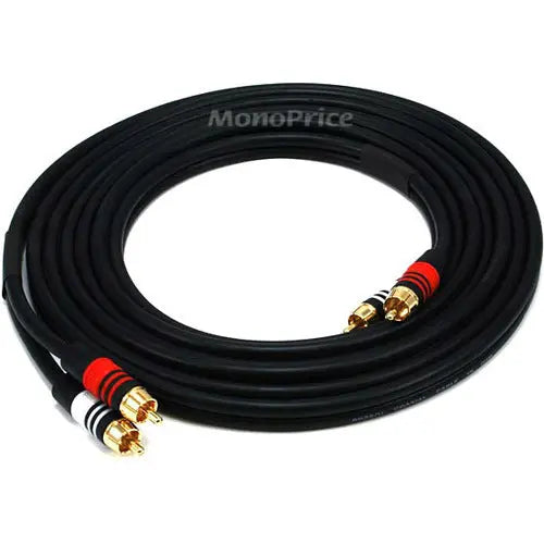 Monoprice 12ft Premium 2 RCA Plug to 2 RCA Plug Coaxial Audio Cable - Black