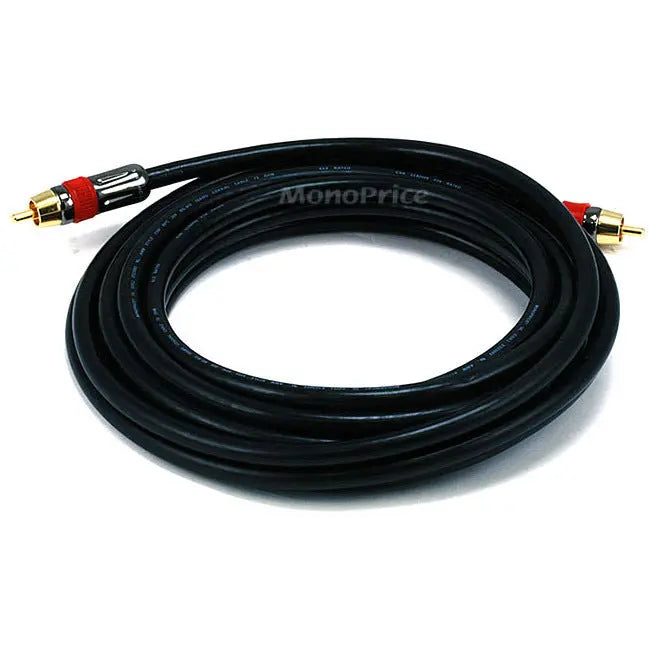 Monoprice Coaxial Audio/Video Cable (Part #6306) — Reliable RCA Male Connection for Smooth Audio and Video Performance