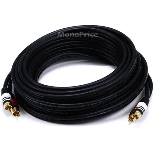 Monoprice 25ft Premium 2 RCA Male to 2 RCA Male Audio Cable - Black