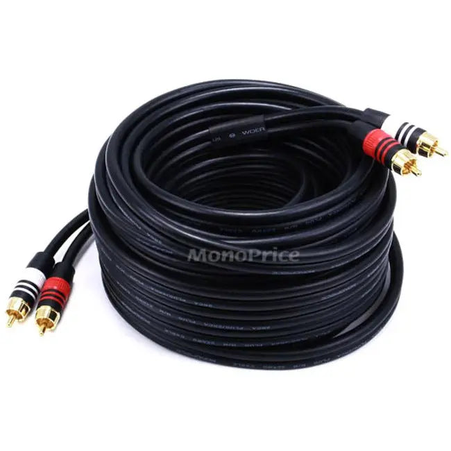 Monoprice 35ft Premium 2 RCA Male to 2 RCA Male Audio Cable - Black