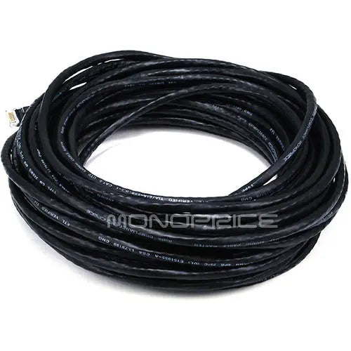 Monoprice 50FT 24AWG Cat6 Ethernet Cable - Black, 550MHz UTP Network Cable with Gold Plated RJ-45 Connectors
