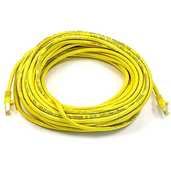 Monoprice 50FT 24AWG Cat6 Ethernet Cable - Yellow, 550MHz, Compatible with Network Devices