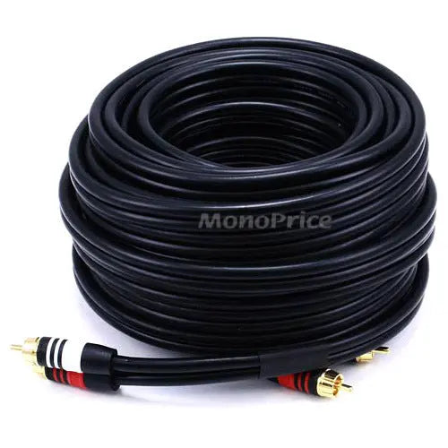 Monoprice 50ft Premium RCA Audio Cable with Gold Plated Connectors - Black