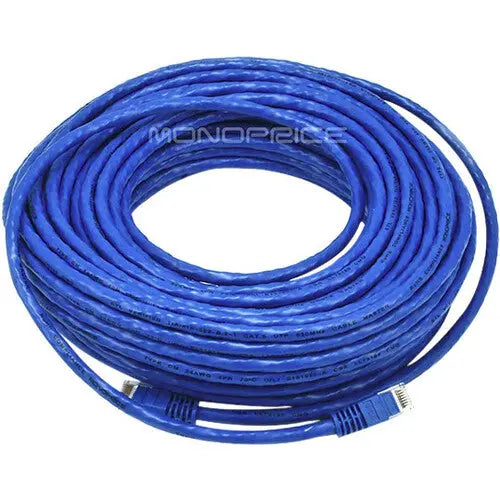 Monoprice 75ft Cat6 Ethernet Network Cable - Blue, 550MHz, 24AWG UTP with Gold Connectors