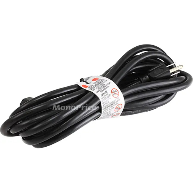 Monoprice Inc. 15 ft Black Power Extension Cord with NEMA 5-15P and IEC C13 Connectors