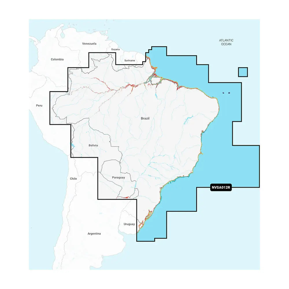 Garmin Navionics Vision+ NVSA012R Brazil Marine Mapping Card with Detailed Coastal and Inland Coverage