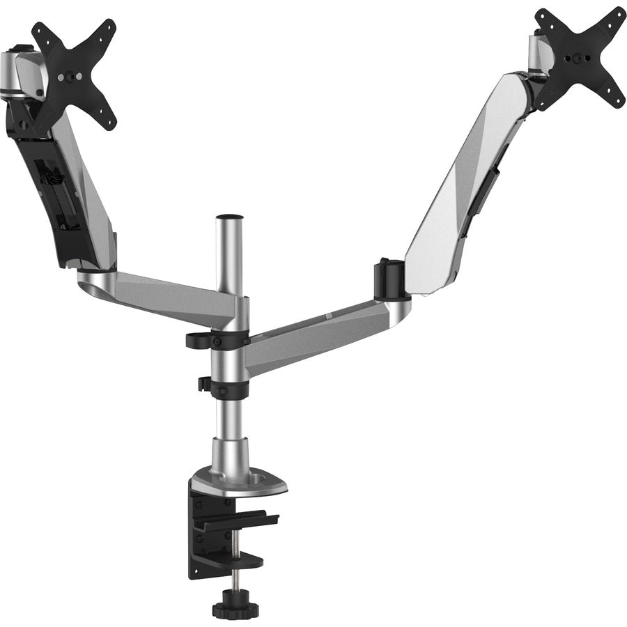 3M MA265S Flat Panel Display Mounting Arm – Silver, Adjustable Dual Monitor Mount for 27-Inch Screens