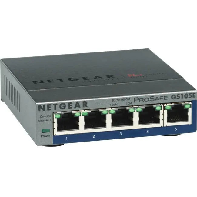 Netgear ProSafe Plus Switch GS105E - 5-Port Gigabit Ethernet Wall Mountable Switch for Business Networks