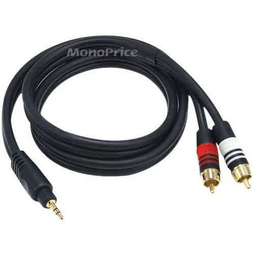 Monoprice 3ft Premium 3.5mm Stereo Male to 2RCA Male Audio Cable with Gold Plated Connectors