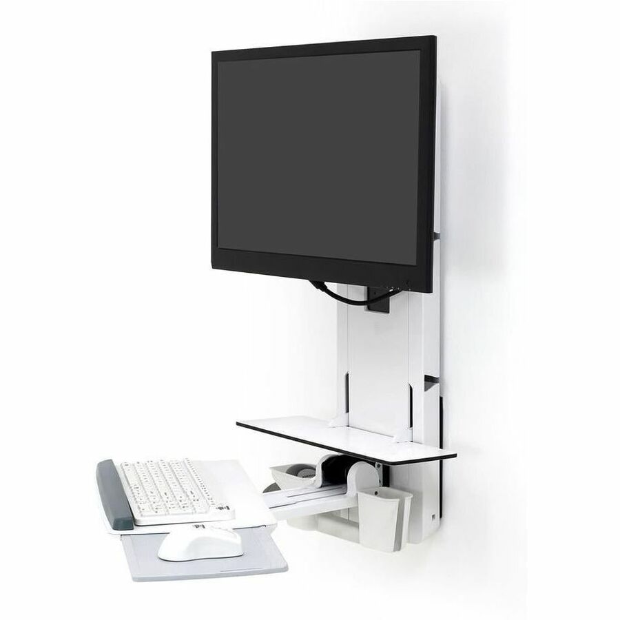 Ergotron StyleView Sit-Stand Vertical Lift for Patient Rooms, White - Model 61-080-062