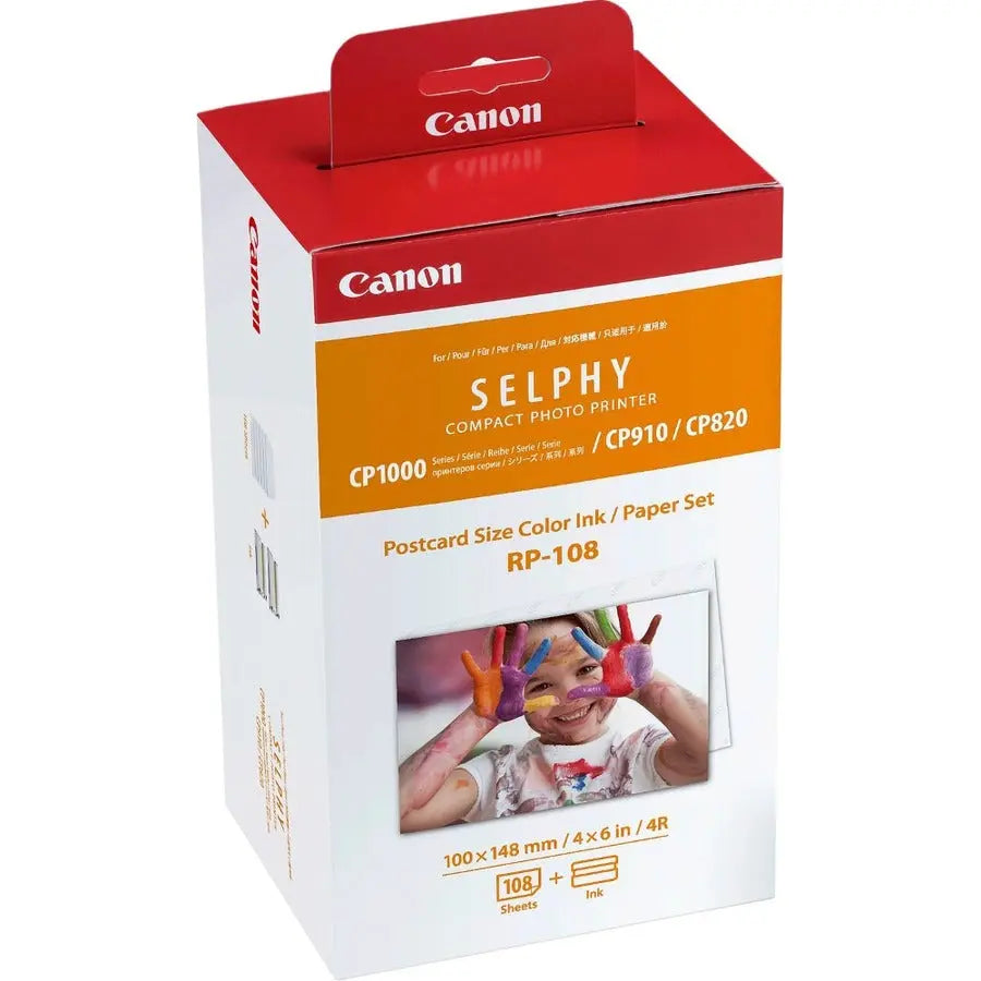 Canon RP-108 Ink and Paper Set for SELPHY Compact Photo Printers – 108 Postcard-Size Prints
