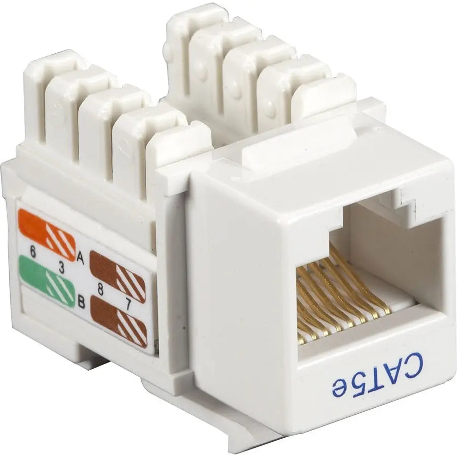 Black Box CAT5e Value Line Keystone Jack, White – Network Connector with Gold Contacts and 2-Year Warranty