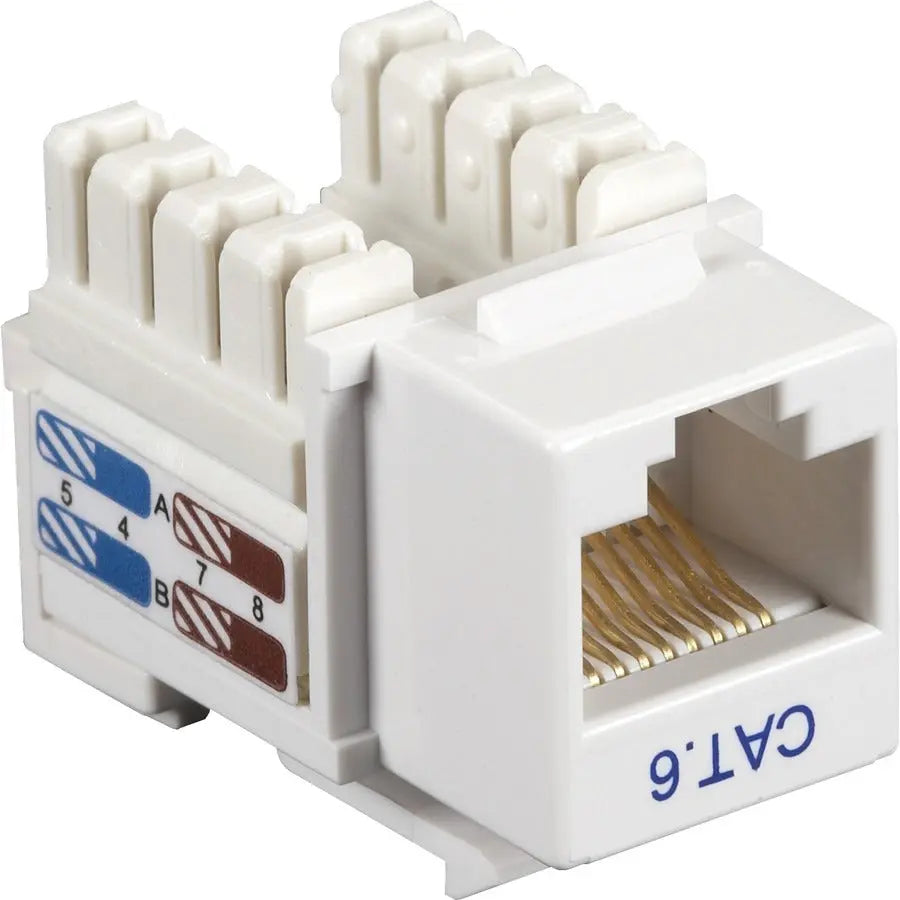 Black Box CAT6 Keystone Jack - Unshielded, RJ45, White for Reliable Network Connections
