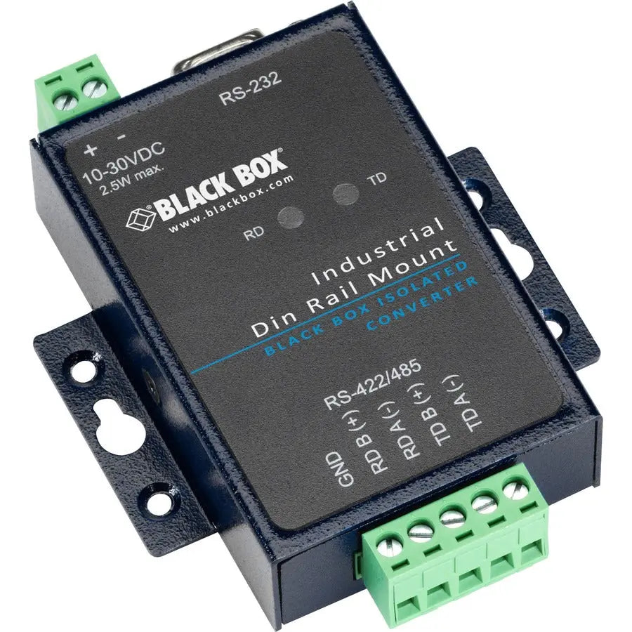 Black Box ICD400A Industrial RS-232 to RS-485/422 Converter with DIN Rail Mounting