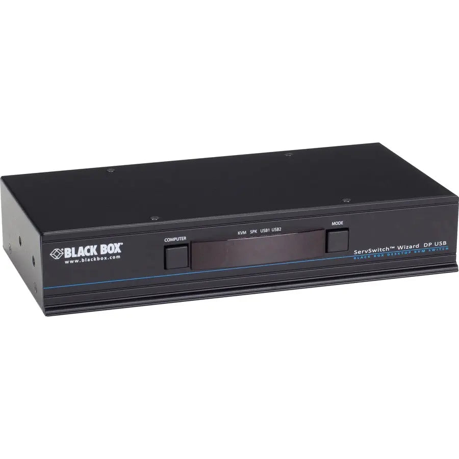 Black Box ServSwitch Wizard DP USB DisplayPort 4-Port KVM Switch with Audio and USB Sharing