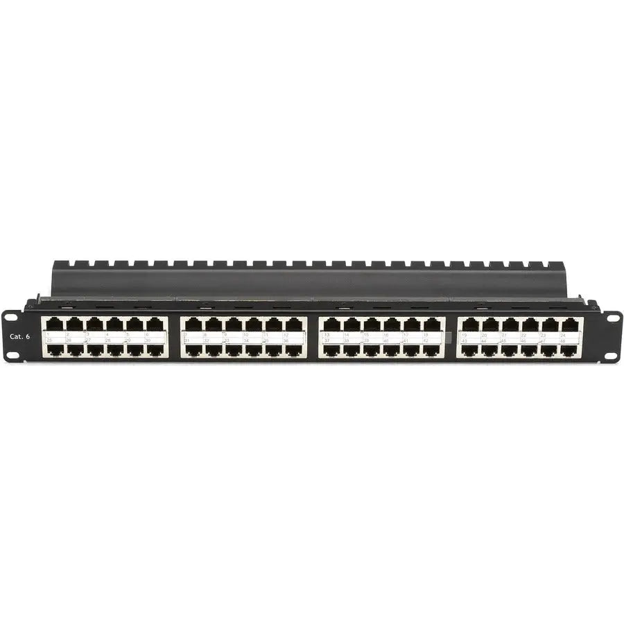 Black Box JPM816A-HD CAT6 Feed-Through Patch Panel - 48 Ports, 1U High-Density Rack-Mount