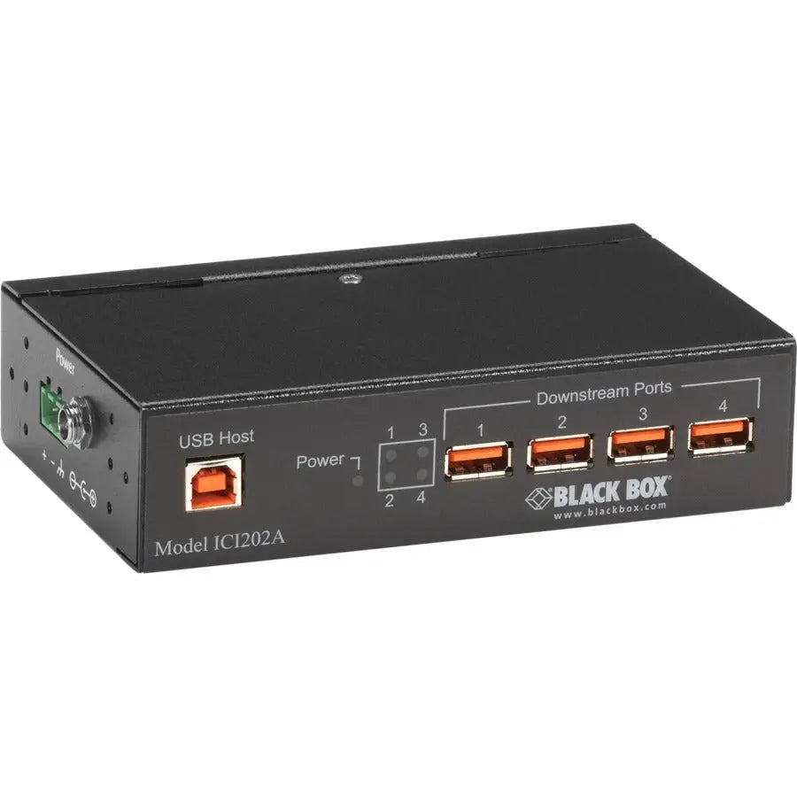 Black Box ICI202A Industrial 4-Port USB 2.0 Hub with Isolation and Heavy-Duty Enclosure