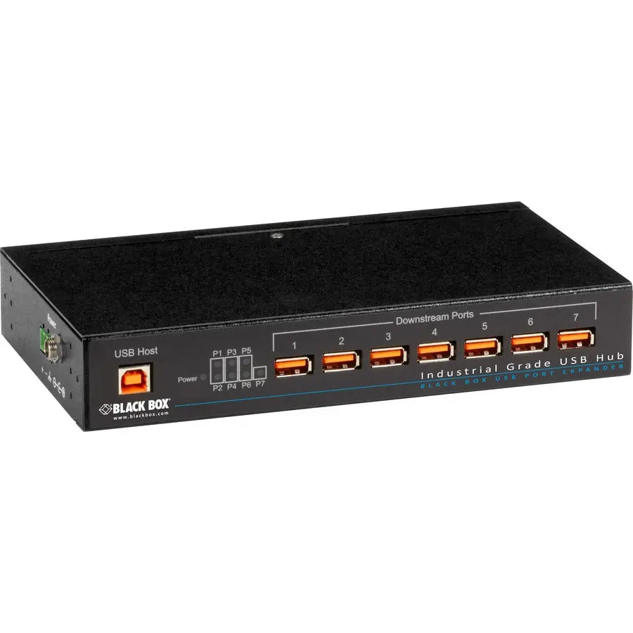 Black Box Industrial USB 2.0 Hub - 7-Port with High-Retention Connectors and Hazardous Area Certification