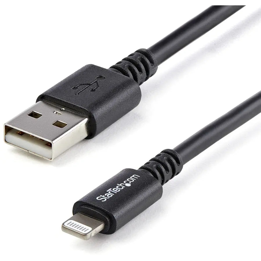 StarTech.com 10ft Black Lightning to USB Data Transfer Cable for iPhone, iPod, and iPad (Part Number: USBLT3MB)