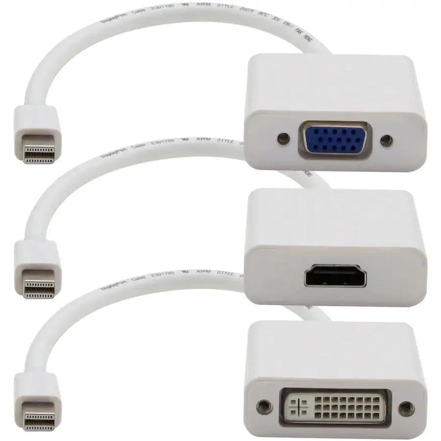 AddOn 3-Pack Mini-DisplayPort 1.1 Adapters Bundle (VGA, HDMI, DVI) for Mac and Windows Devices by AddOn