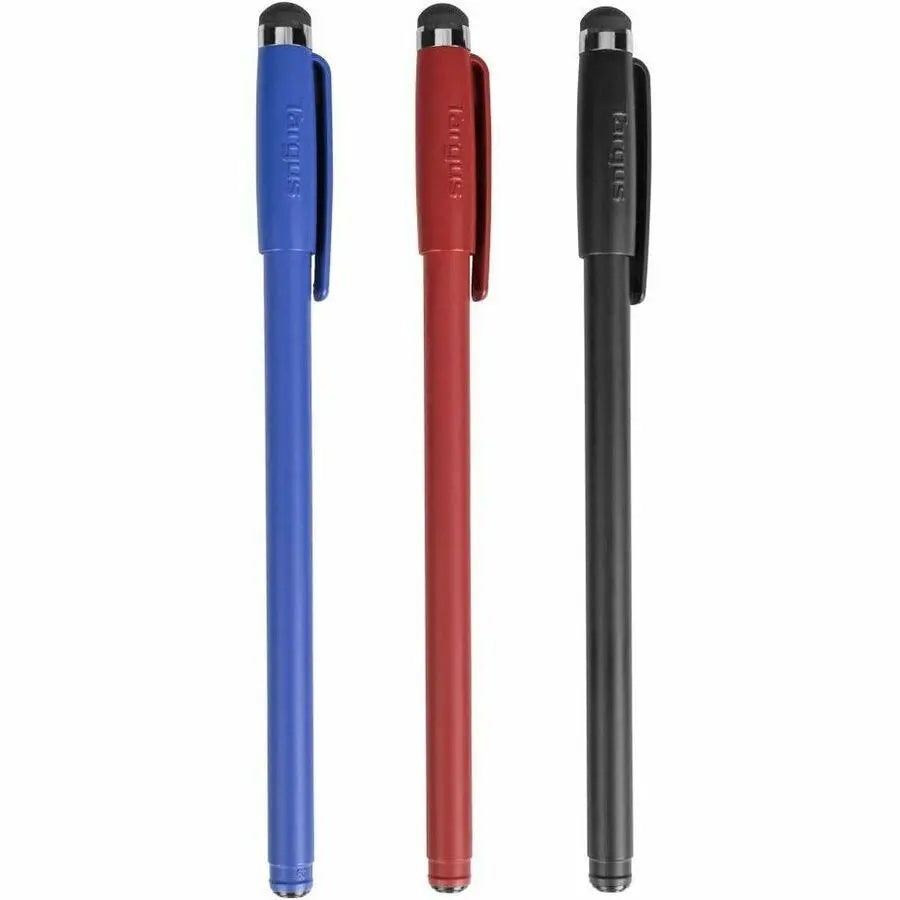 Targus Antimicrobial Stylus & Pen (3 Pack) - Dual-Function Touchscreen Stylus with Black Ink and DefenseGuard Protection