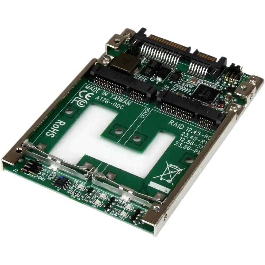 StarTech.com Dual mSATA SSD to 2.5-Inch SATA RAID Adapter Converter (Part No. 25SAT22MSAT) by StarTech.com