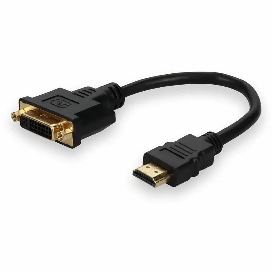 AddOn 5-Pack HDMI 1.3 Male to DVI-D Dual Link Female Adapter Cables - Black, 8-inch by AddOn