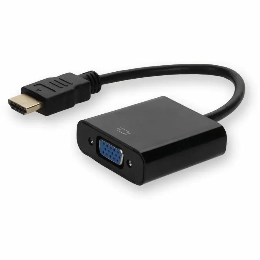 AddOn 5-Pack HDMI 1.3 Male to VGA Female Adapters with Audio and Micro USB, White by AddOn