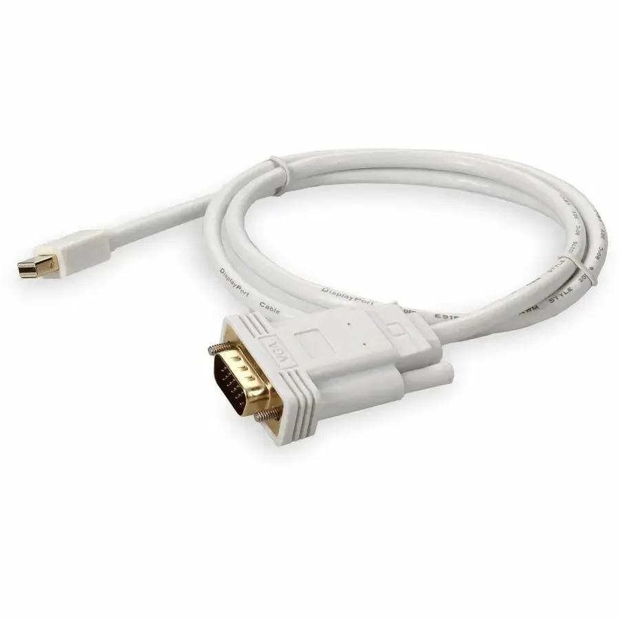 AddOn 3ft Mini-DisplayPort 1.1 Male to VGA Male White Adapter Cable – Supports Up to 1920x1200 (WUXGA) for Reliable Video Connectivity by AddOn