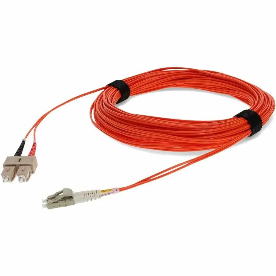 AddOn 30m LC to SC Duplex Fiber Optic Patch Cable OM1 Riser-Rated Orange by AddOn