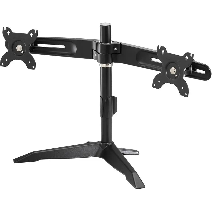 Amer Mounts Stand-Based Dual Monitor Mount for 15-24 Inch LCD/LED Screens - Supports Up to 26.4 lbs Each
