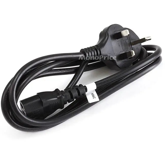 Monoprice 6ft 18AWG England Power Cord Cable - H05VV-F NEMA C13, Black