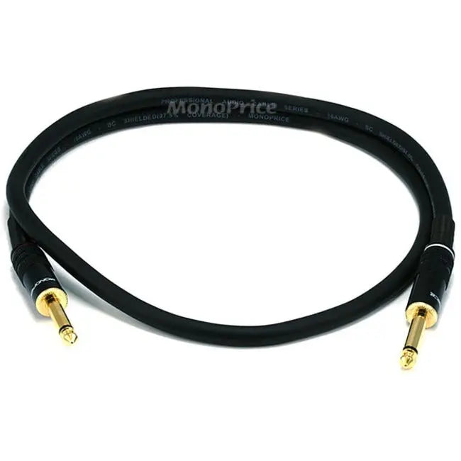 Monoprice 3ft Premier Series 1/4-inch (TS) Male to Male 16AWG Audio Cable with Gold Plated Connectors