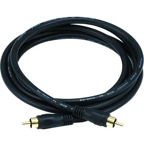 Monoprice Coaxial Audio/Video RCA Cable 6ft - RG59U 75 Ohm for Digital Coax, S/PDIF, Subwoofer & Composite Video