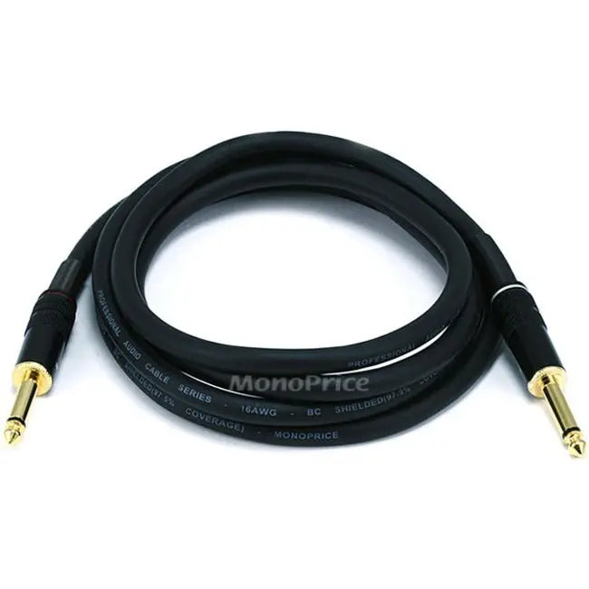 Monoprice 6ft Premier Series 1/4-inch (TS) Male to Male 16AWG Audio Cable with Gold Plated Connectors