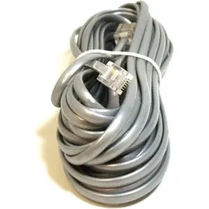 Monoprice RJ11 Phone Cable, 25ft Straight Data Line - Satin Silver