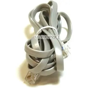 Monoprice RJ12 Phone Cable, Straight, 7ft for Data - Satin Silver