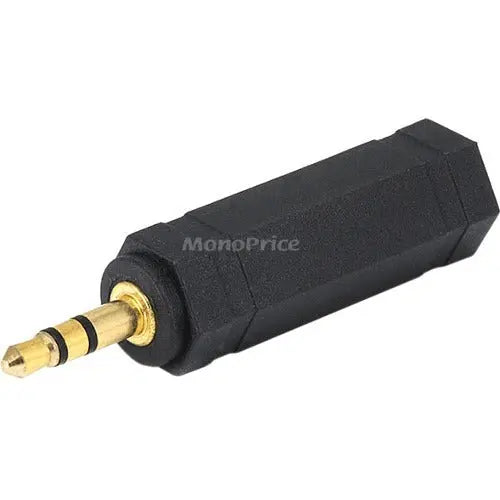 Monoprice 3.5mm Stereo Plug to 6.35mm (1/4 Inch) Stereo Jack Adapter - Gold Plated