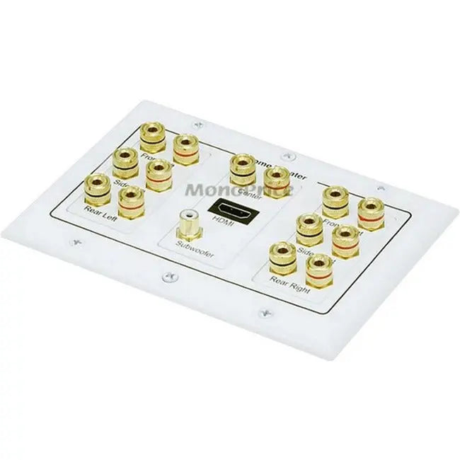 Monoprice 3-Gang 7.1 Surround Sound Distribution Wall Plate with HDMI