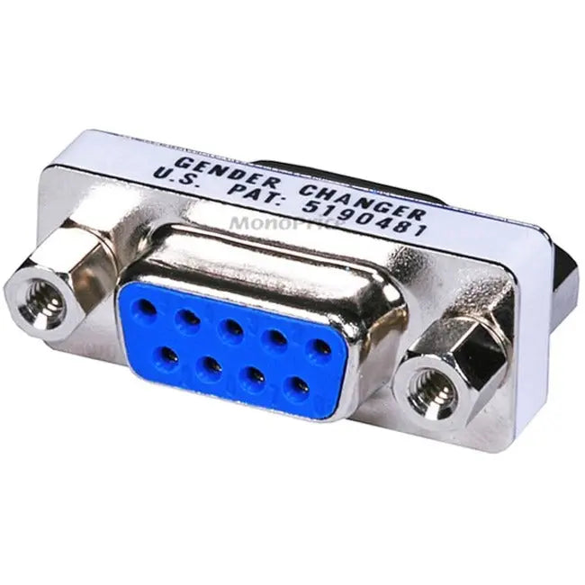 Monoprice DB9 F/F Mini Gender Changer Serial Adapter - Silver, Model 1186