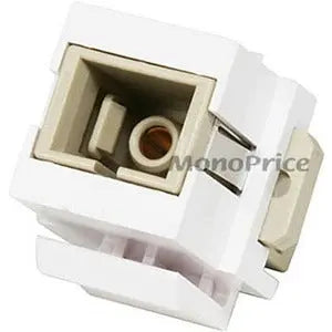 Monoprice Keystone Jack - Modular SC Fiber Optic Network Connector, White