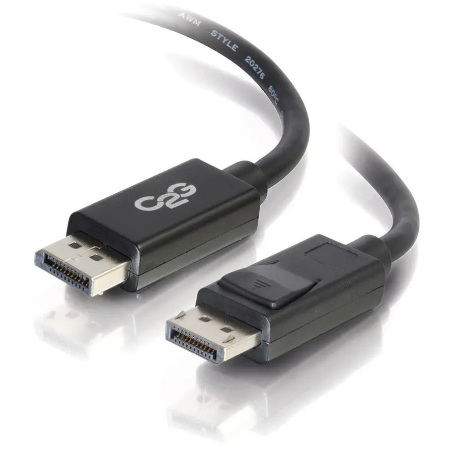C2G 6ft DisplayPort Cable with Latches, 4K 60Hz, DisplayPort Male to DisplayPort Male, 30V