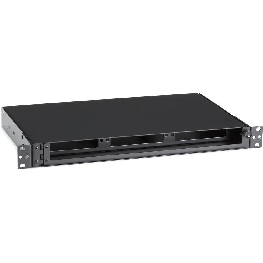 Black Box Rackmount Fiber Shelf 1U with 3-Adapter Panel for 19" and 23" Cabinets