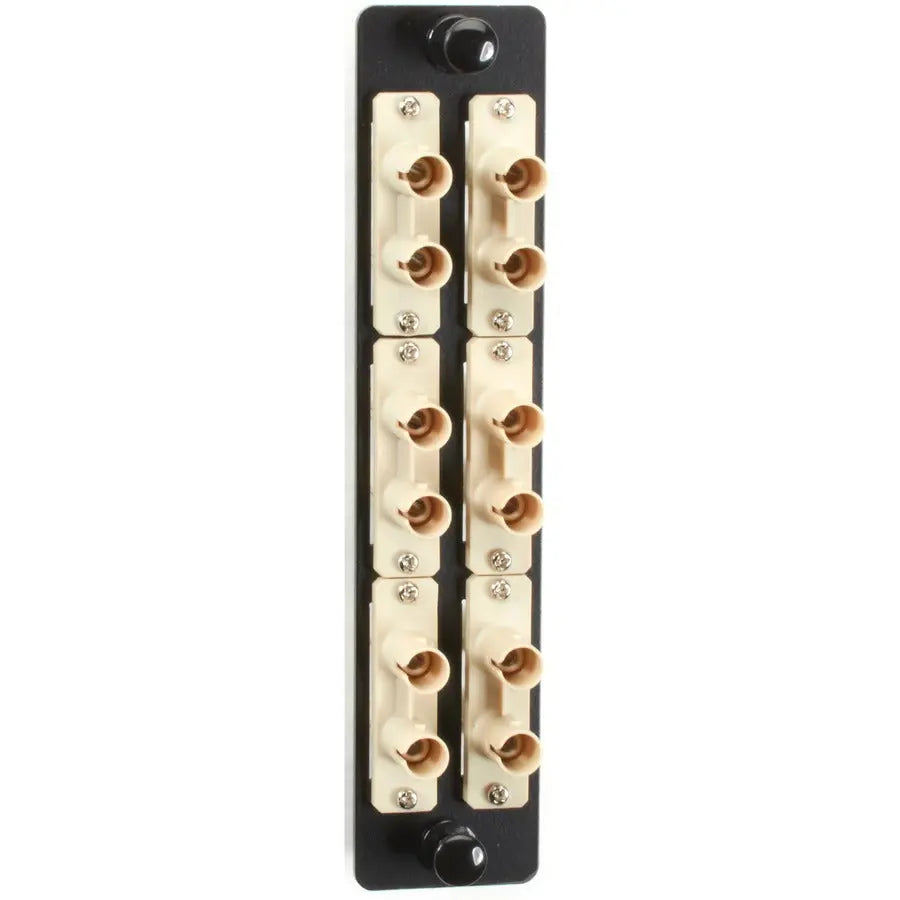 Black Box JPM460 Series Fiber Adapter Panel - High Density, 6 ST Duplex Connectors, Beige