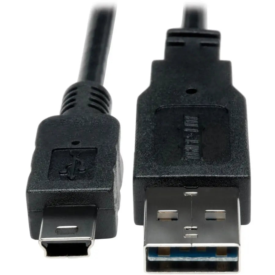 Eaton Tripp Lite Series UR030-001 1 ft USB 2.0 Reversible A to Mini-B Cable for Digital Devices
